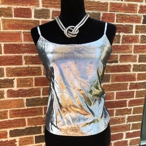 Metallic Silver Women's Top
